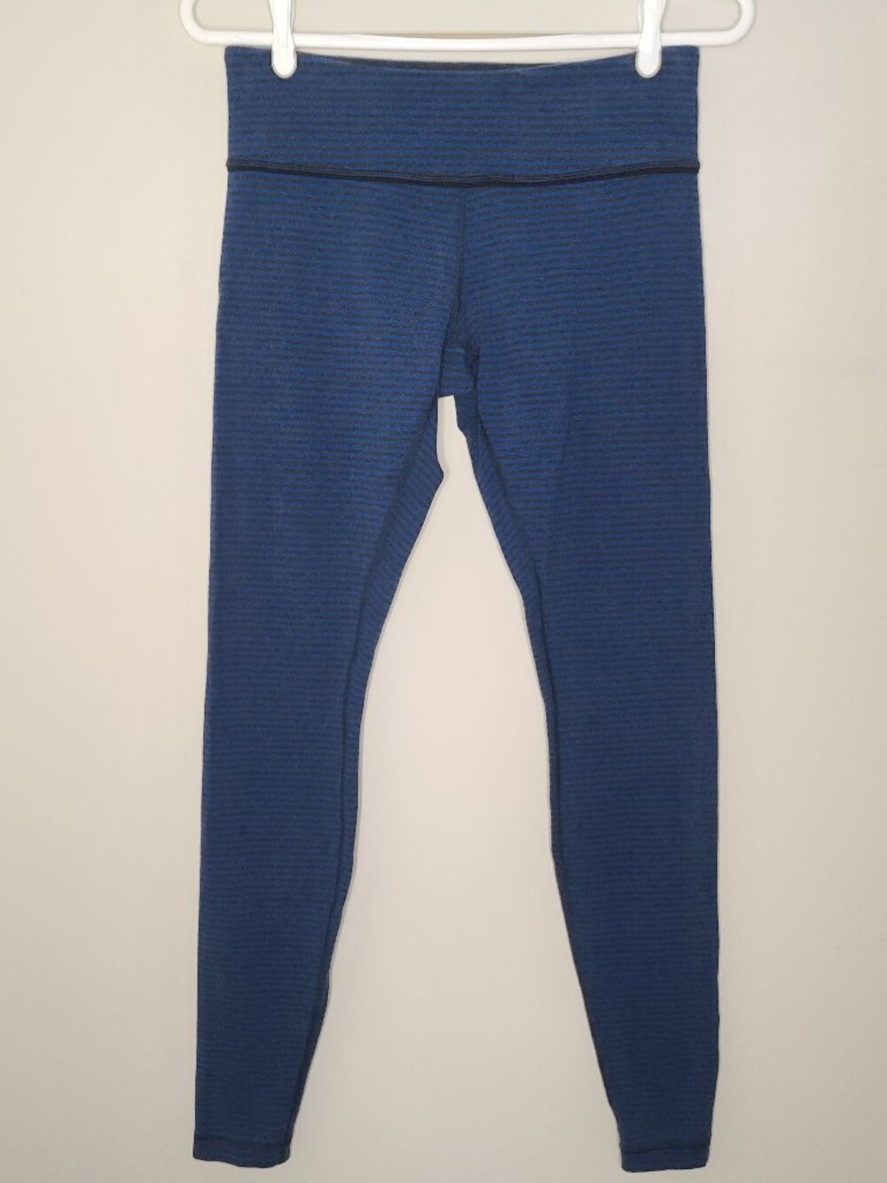 Lululemon Wunder Under Pant Slope Stripe Limitless Blue / Black Luon Size 8